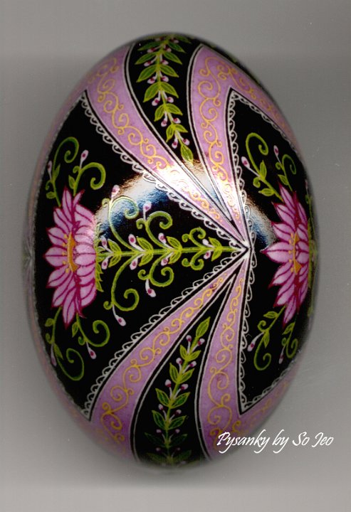 Raspberry Dream Pysanky Ukrainian Easter Egg by So Jeo